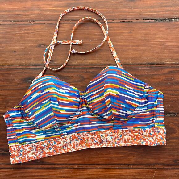 Liberty of London long line hi rise multi-print bikini swimsuit sz S - Picture 2 of 8